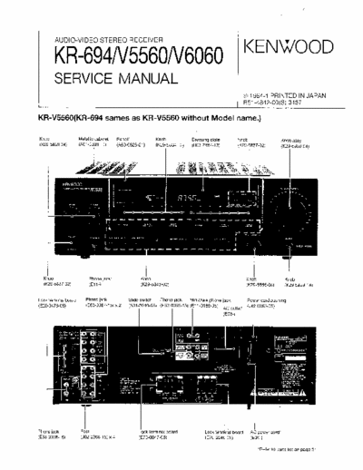 Kenwood KR694, KRV5560, KRV6060 receiver
