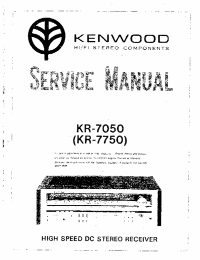 Kenwood KR7050, KR7750 receiver