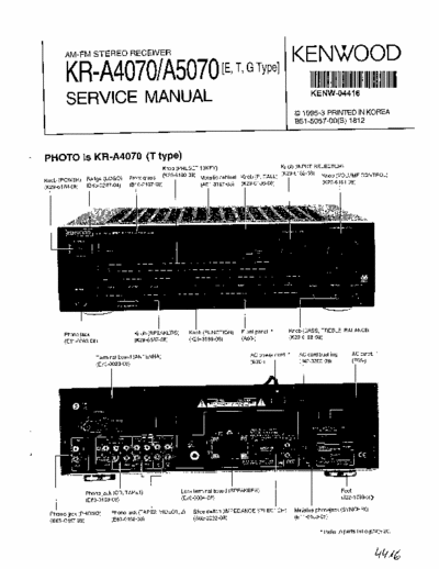 Kenwood KRA4070, KRA5070 receiver