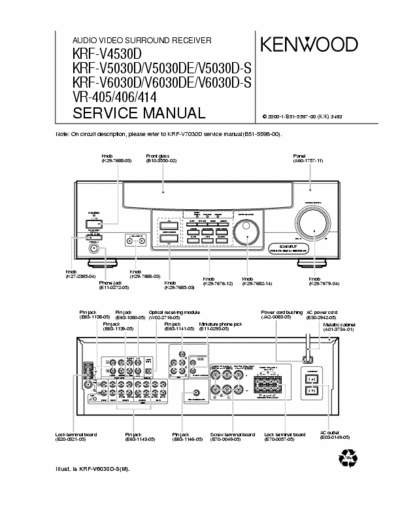 Kenwood KRFV4530, KRFV5030, KRFV6030 receiver