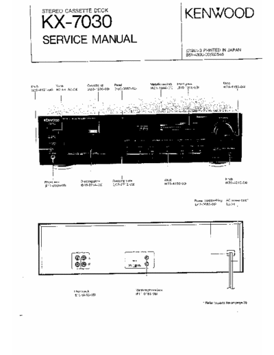 Kenwood KX-7030 Kenwood KX-7030 cassette deck service manual