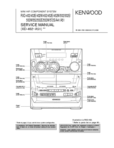 Kenwood RXD402, 452, 502, 552, 572S mini audio system