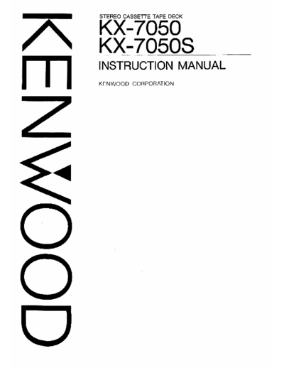Kenwood KX-7050S User Manual for tapedeck Kenwood KX-7050/S de pfd
