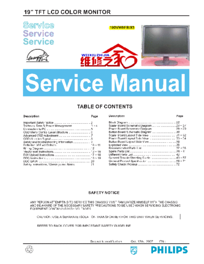 PHILIPS 190VW8FB Pow 3BS0164910GP REV1, FSP045-1PI01