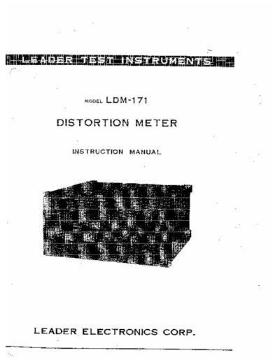 Leader LDM171 Leader LDM 171 Distortion Meter User