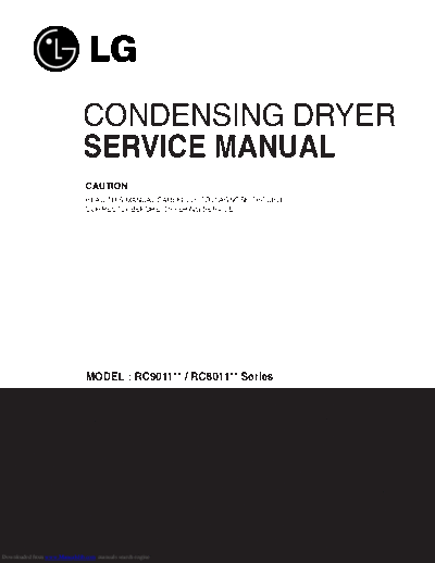 LG 9011 Service manual for LG9011 series tumble dryer