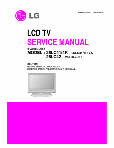 LG 26LC41-4R_26LC42 LG 26LC41-4R_26LC42_chassis LP78A_service manual