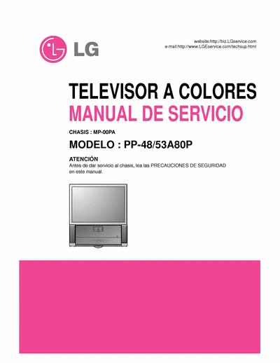 LG pp48/53a80p Service Manual