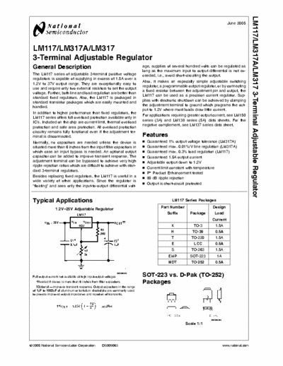 National Semiconductor Corporation LM117/LM317A/LM317 3 - Terminal Adjustable Regulator