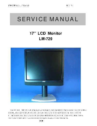  LM729 Manual monitor AOC