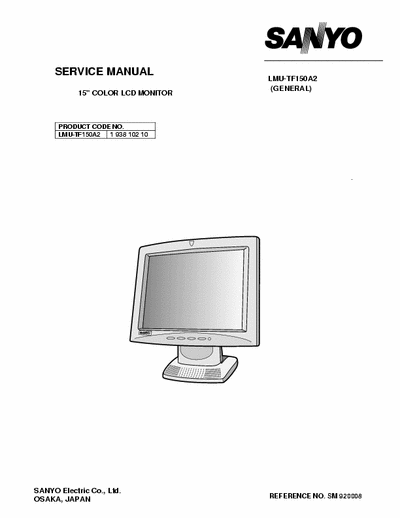 Sanyo LMU-TF150A2 LMU-TF150A2  Industrial LCD Monitor Service Manual