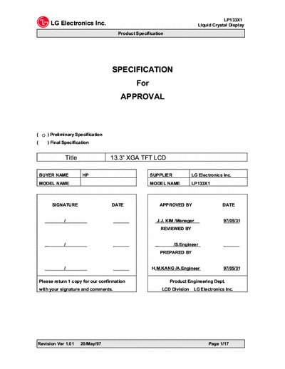 lg LP133X1 lcd