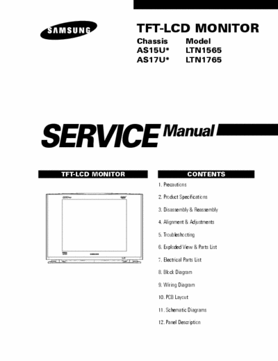 Samsung 1765LTN Service Manual Samsung 1765LTN