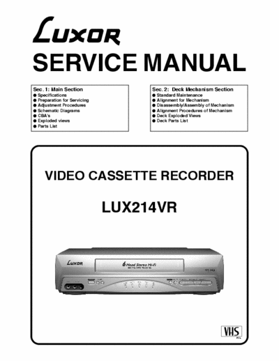 funai LUX214VR(HG410ED funai LUX214VR(HG410ED service manual