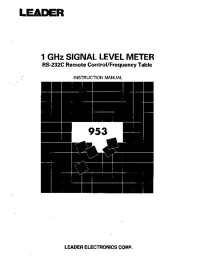 Leader 953 Leader 953 1Ghz Signal Level Meter.
Instrument and RS232C Interface Manuals.