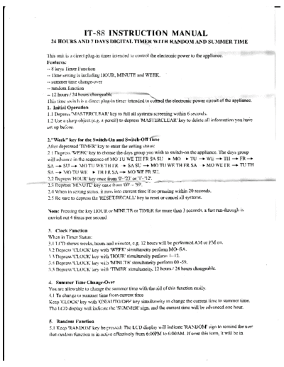 Leotec IT-88 Operation Manual