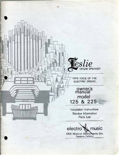 Leslie Tube rotary speaker - many tube models