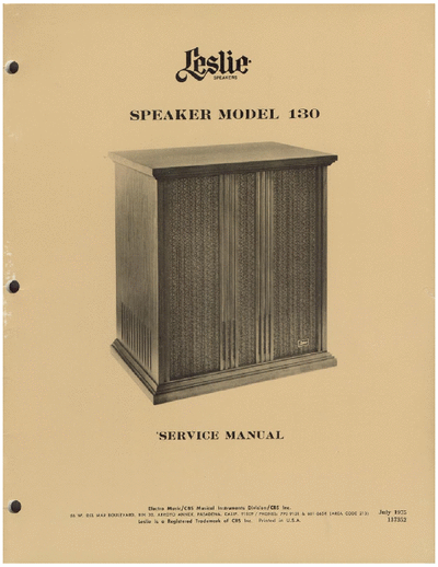 Leslie 130 rotary speaker