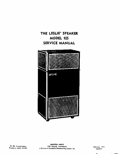 Leslie 925 rotary speaker