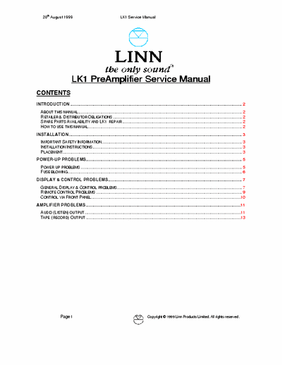 Linn LK1 preamp