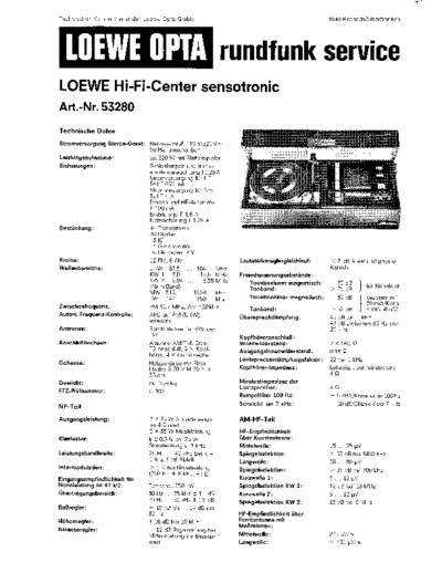 Loewe-Opta HiFi-Center sensoric service manual