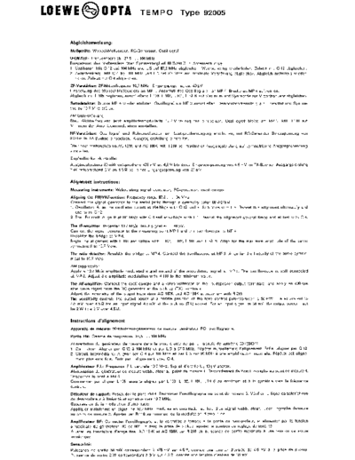 Loewe Opta Tempo 92005 service manual