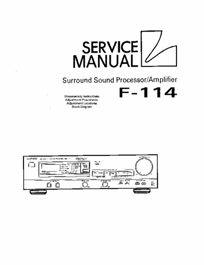 LUXMAN F114 Amplifier service manual