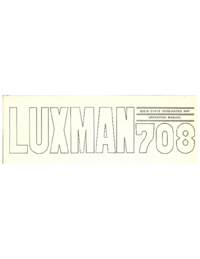 Luxman 708 Manual Integrated stereo amplifier