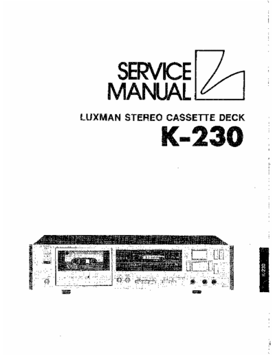 Luxman K-230 Luxman K-230 Cassette Deck Service Manual