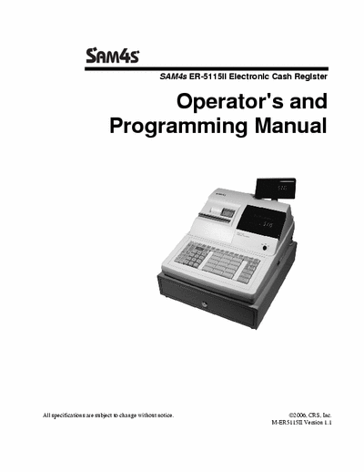 Samsung ER-5115 II owner/program manual
