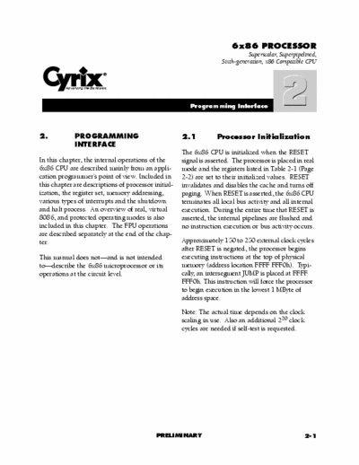 Cyrix 6x86 Cyrix 6x86 Datasheet