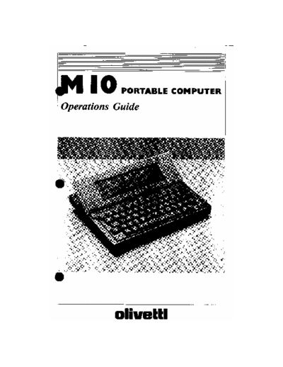 Olivetti M10 User Manual Olivetti M10 1-2