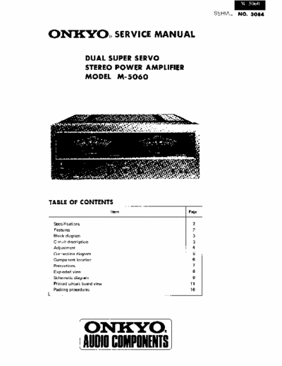 Onkyo M5060 Full Servicemanual