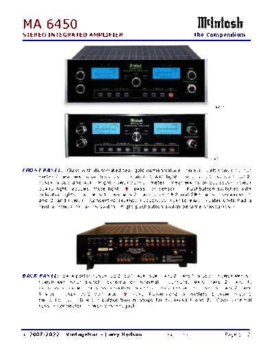 McIntosh MA6450 McIntosh MA-6450 Compendium