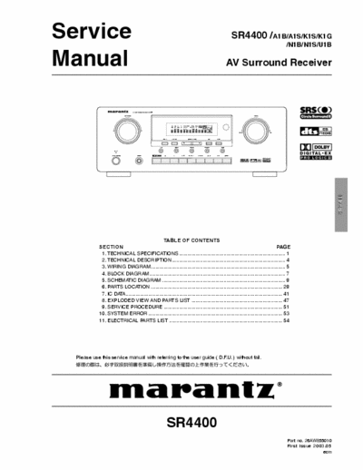 MARANTZ SR4400 S.M.