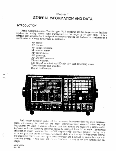 Marconi 2955 Introduction to the Marconi 2955, instrument description/specs (15pages)