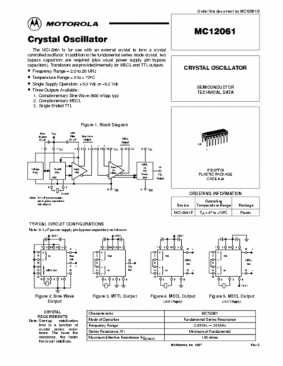 Motorola MC12061 MC12061datasheet