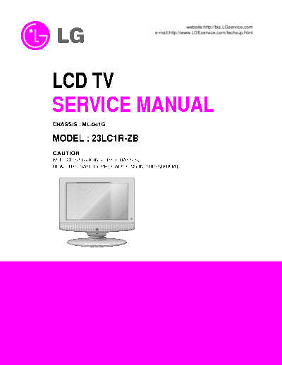 LG 23LC1R SERVICE MANUAL