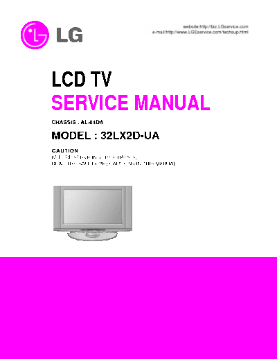 LG 32LX2D-UA LCD TV Service Manual