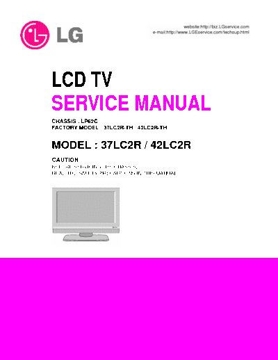LG 37LC2R / 42LC2R LCD TV Service Manual