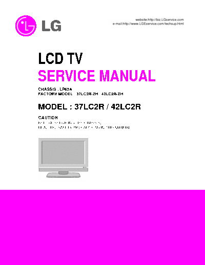 LG 37LC2R / 42LC2R LCD TV Service Manual