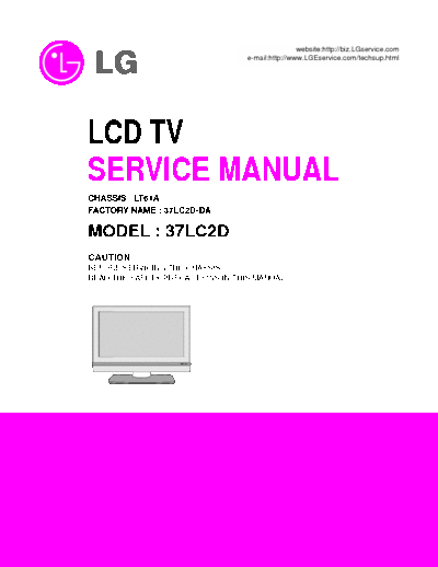 LG 37LC2D LCD TV SERVICE MANUAL