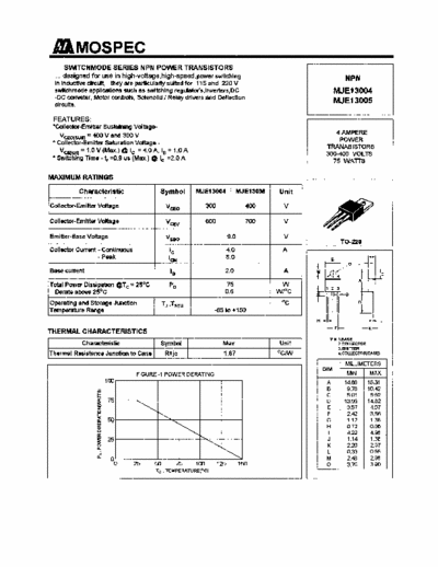 mospec MJE13005 MJE13005 datasheet