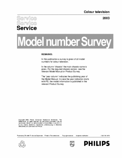 Philips TV 2003 Survey Model Number Survey - Color Television 2003 - pag. 29
