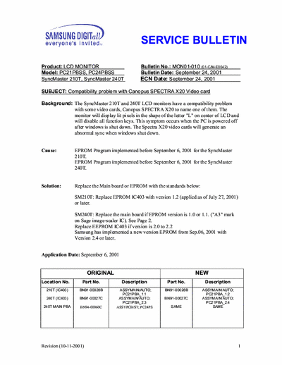 Samsung 210T 240T Samsung 210T & 240T TFT monitor service manual