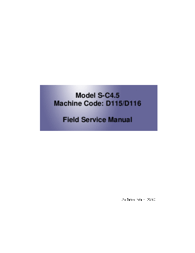 Ricoh MP201SPF Servicemanual for MP201SPF