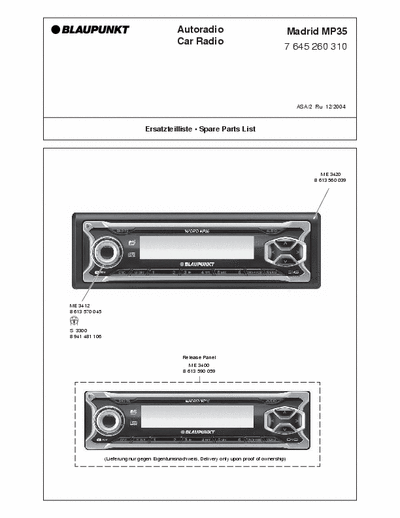 BLAUPUNKT Madrid MP35 schematics