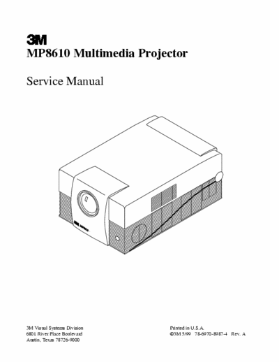 3M/Liesegang MP8610/DV610 Service manual for 3M MP8610/Liesegang DV610 projector