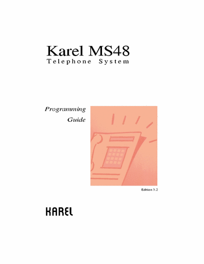 KAREL MS48s MS48s programation manual - extremely rare