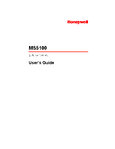 Honeywell MS-5145 Honeywell Barcode Scanner MS-5145, User Guide